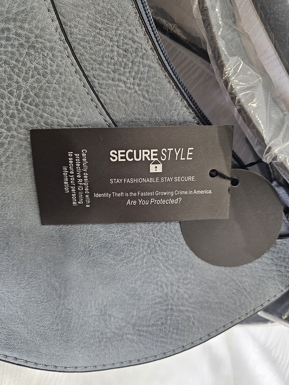 K. Carroll Denim blue Semi-Circle Crossbody Bag with RFID Protection - Picture 3 of 11